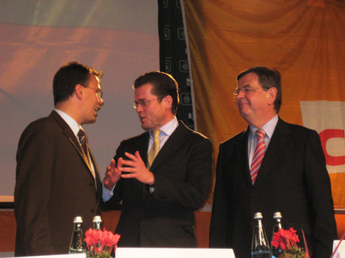 Kreisvorsitzender Volker Schebesta, Minister zu Guttenberg, Finanzminister St&auml;chele